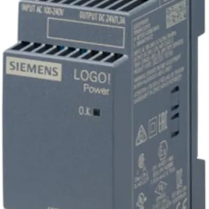 Alimentation Siemens LOGO!POWER, IN:100…240VAC, OUT:24VDC/1.3A, 2UM 