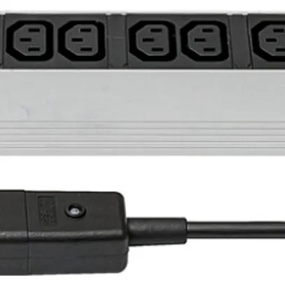 Prise multiple STEBA ALU MODULAR 19" 1UH 12×C13, avec câble 3m C14, 10A noir 