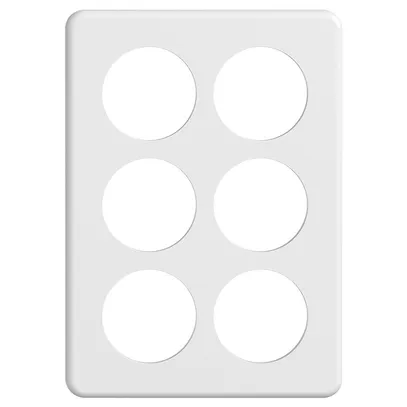 Plaque de recouvrement STANDARDdue 3×2 6×Ø50, blanc 