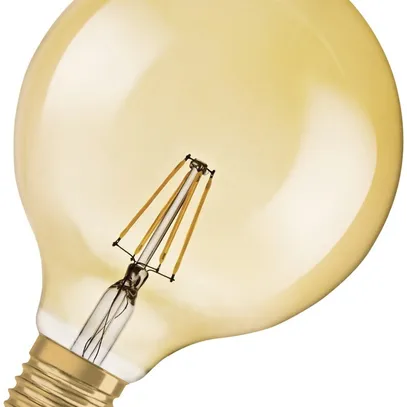 LED-Lampe 1906 GLOBE E27, 7W, 240V, 2400K, Ø125×173mm, gold, klar 