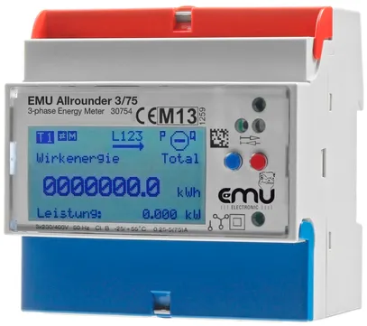 Compteur d'énergie AMD EMU 3L 230/400VAC 75A 