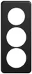Plaque de recouvrement STANDARDdue 3×1 1×Ø50, 2×Ø58, noir 