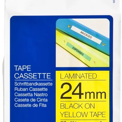 Schriftbandkassette Brother TZe-651 24mm×8m, gelb-schwarz 