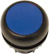 Leucht-Drucktaste ETN RMQ flach blau, rastend, Ring schwarz 