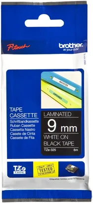Cassette ruban Brother TZe-325 9mm×8m, noir-blanc 