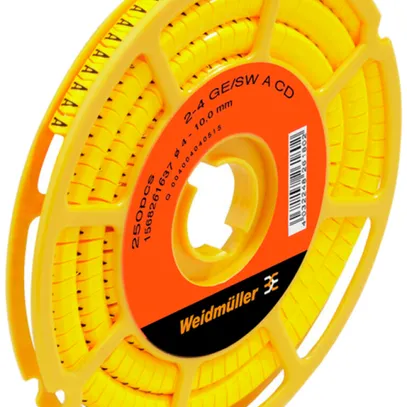 Marcatore di conduttore Weidmüller CLI C CD p.Ø4…10mm 4×7mm stampa: R, giallo 