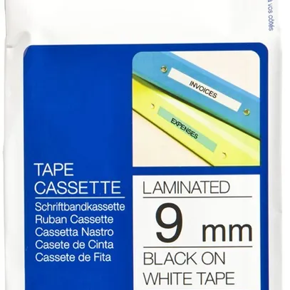 Cassette ruban Brother TZe-221 9mm×8m, blanc-noir 