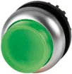 Bouton-poussoir lumin.ETN RMQ haut vert, à accrochage, ann.chr 