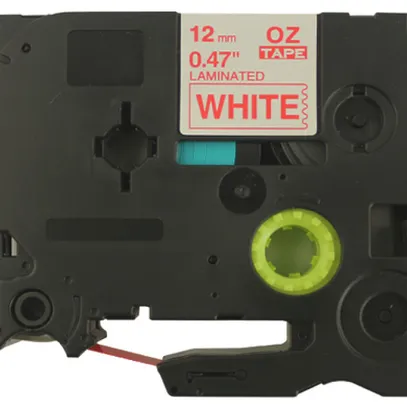 Cassetta nastro compatibile con OZE-232, 12mm×8m, bianco-rosso 