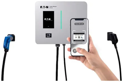 Station de charge Eaton GM DC 22 V2G 1×T2CCS et CHAdeMO 5m 32A 22kW LCD RFID 4G 