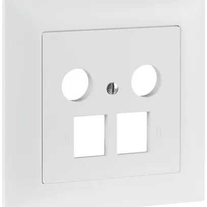 UP-Frontset R&M MM 2×RJ45 2×Koax 88×88mm weiss 