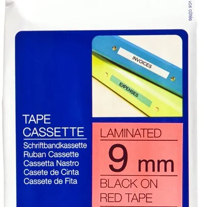 Schriftbandkassette Brother TZe-421, 9mm×8m, rot-schwarz 
